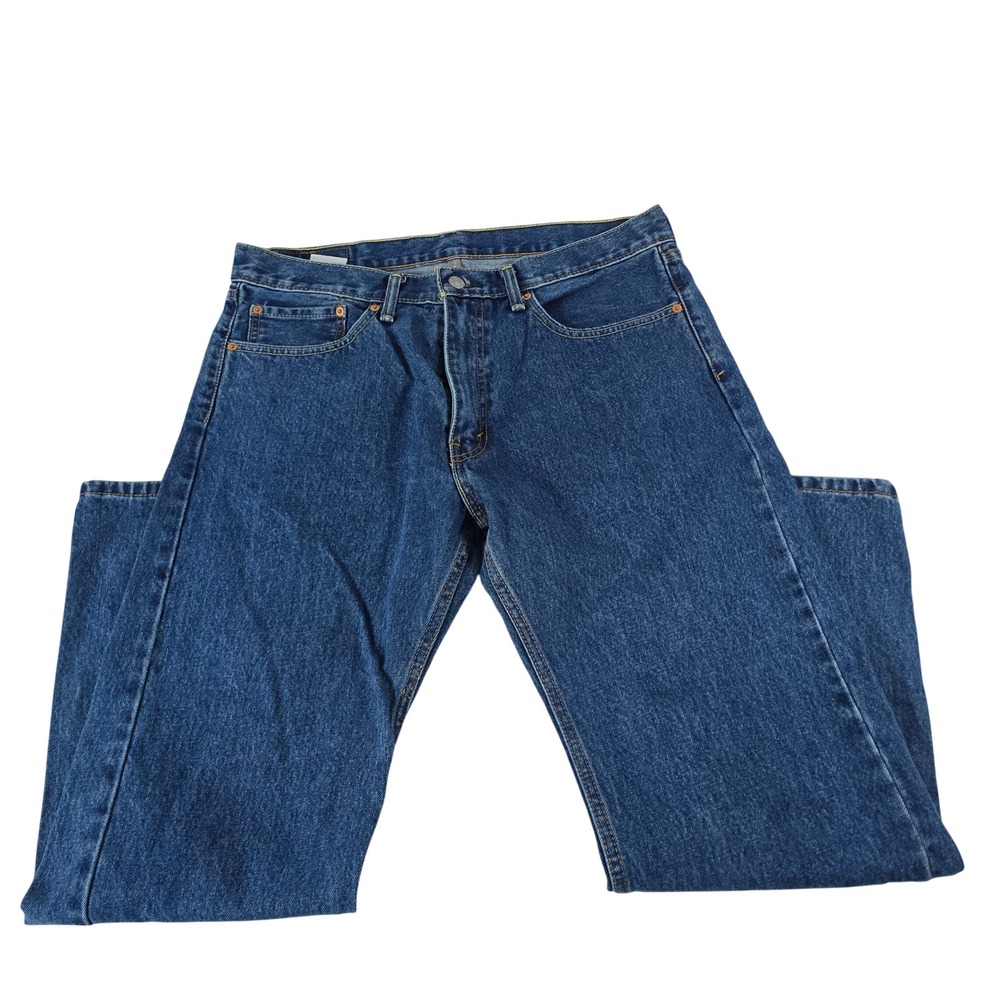 Levis 505 Regular Fit Straight Leg Jeans Mens 36x30 Medium Wash Blue Denim